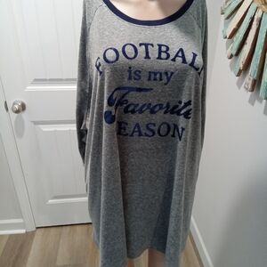 Lane Bryant Plus Size 26/28 Blue and Gray Graphic Long Sleeve Shirt